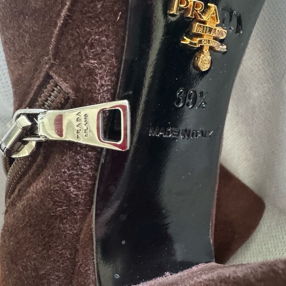 Prada Brown Seude Ankle Boots - Picture 5 of 6